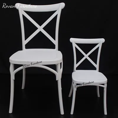 Sveķu lietoti krusteniski atzveltnes krēsli balti